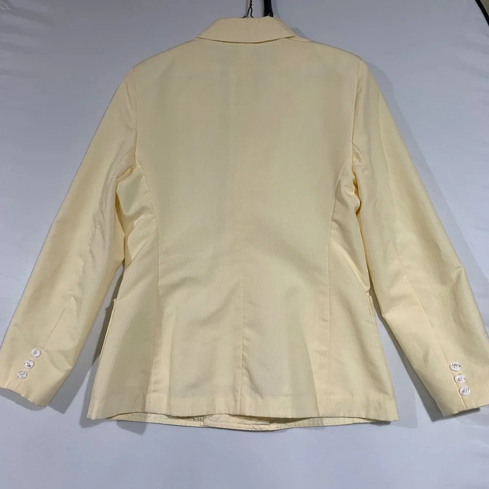 Vintage TOMBOY Blazer Jacket Size 11 Butter Yellow Pockets Career‎